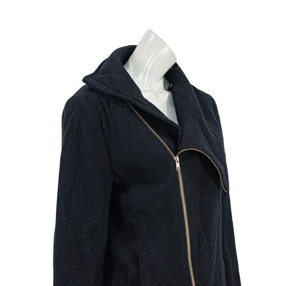 REISS Women's Wool PETRONE Pea Coat zip up in navy blue size Small - Picture 12 of 12